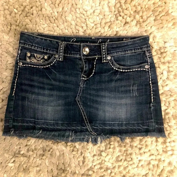 Grace in LA Pants - Grace In LA Bling Stretch Jean Crystal Embellished Distressed Frayed Ski…